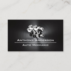 Tarjeta De Visita Motor del coche   Cepillado metálico