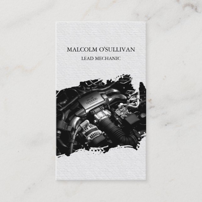 Tarjeta De Visita Motor mecánico de reparación automática de automóv (Anverso)