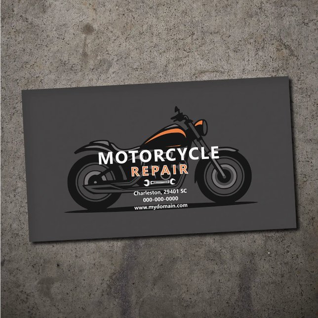 Tarjeta De Visita Motorcycle Repair (Motorcycle Repair Business Card)