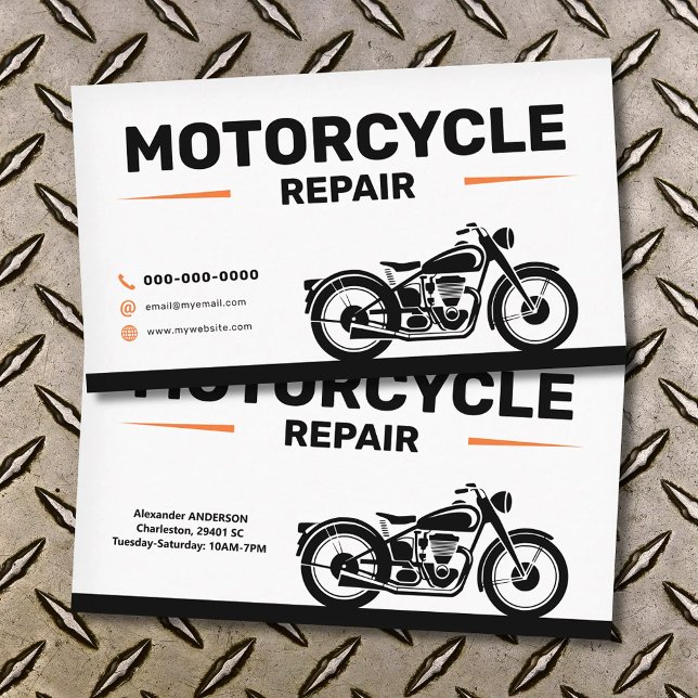 Tarjeta De Visita Motorcycle Repair Services (Motorcycle Repair Services Business Card)
