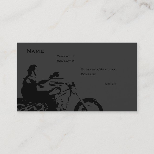 Tarjeta De Visita Motorista (Anverso)