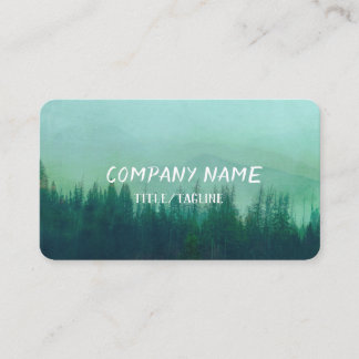 Tarjeta De Visita mountain pine forest nature art misty landscape