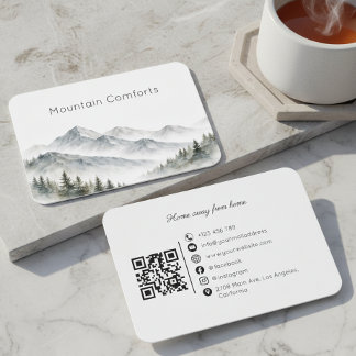 Tarjeta De Visita Mountain Rental Tour Guide QR Code Business Card