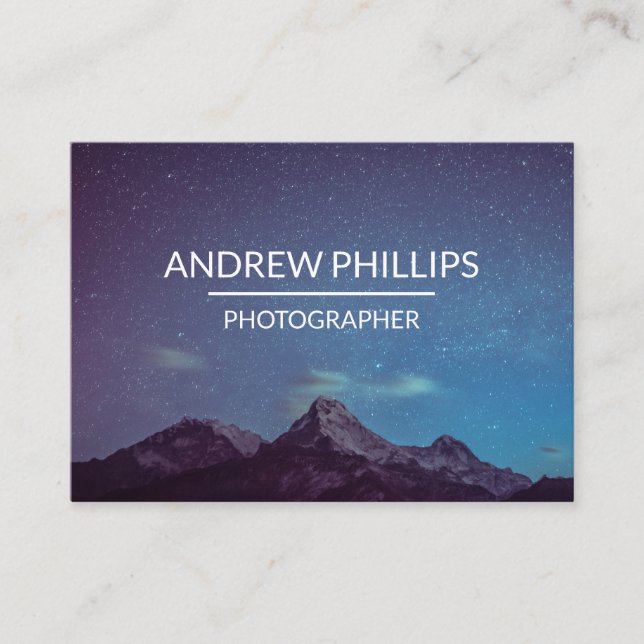 Tarjeta De Visita Mountain Starry Silhouette Personalizado (Anverso)