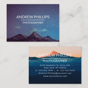 Tarjeta De Visita Mountain Starry Silhouette Sunrise Personalizado B