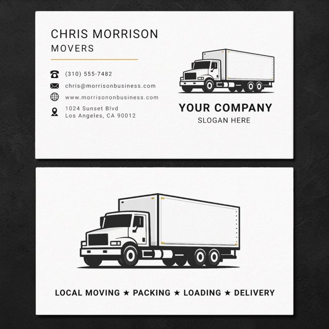 Tarjeta De Visita Movers Truck Service (Subido por el creador)