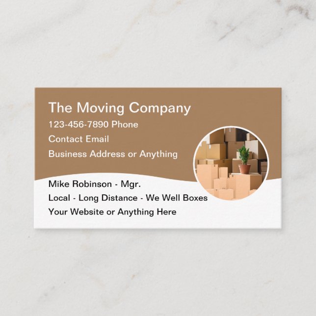 Tarjeta De Visita Moving Company Simple Moderne Business Cards (Anverso)