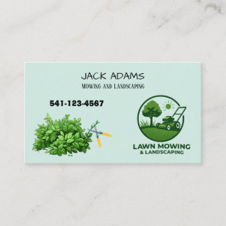 Tarjeta De Visita Mowing and Landscaping Business Card