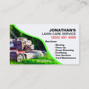 Tarjeta De Visita Mowing CleanUp Grass Eliminación del cuidado del c