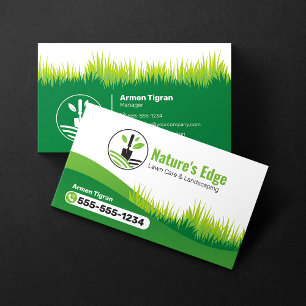Tarjeta De Visita Mowing Green Landscaping Lawn Care Gardener