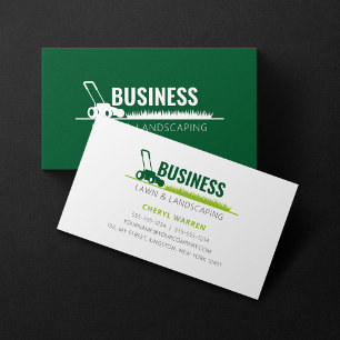 Tarjeta De Visita Mowing Landscapter Profesional Green Lawn Care