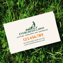 Tarjeta De Visita Mowing Lawn Care Grass Landscaping Services Green