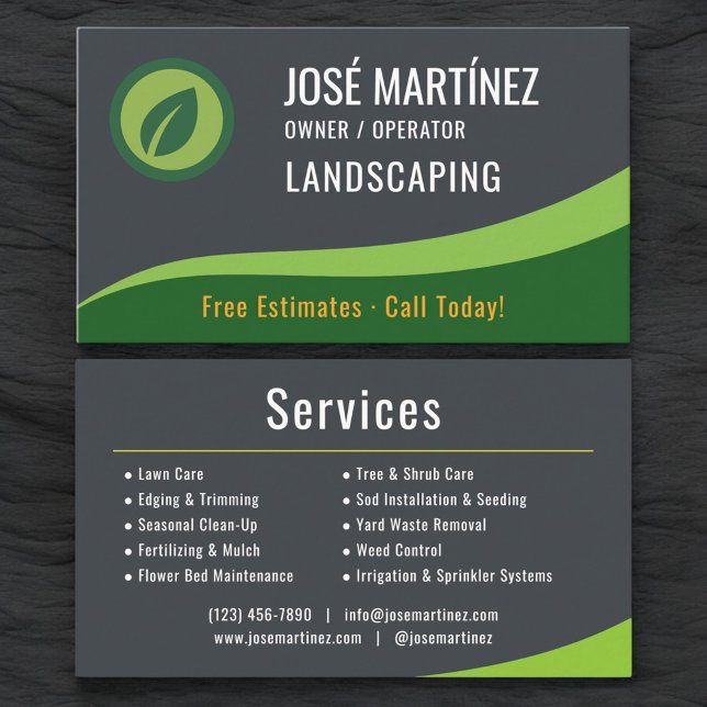 Tarjeta De Visita Mowing Lawn Care Landscaping Service (Subido por el creador)