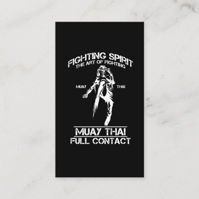 Tarjeta De Visita Muay Thai Full Contact Thai Martial Arts Fighter (Anverso)