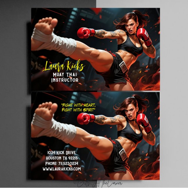 Tarjeta De Visita Muay Thai Kickboxing Martial Arts Instructor  (Subido por el creador)