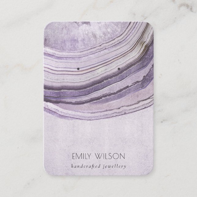 Tarjeta De Visita Muda Mauve Agate Earthy Necklace (Anverso)