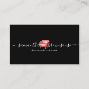 Tarjeta De Visita Mueble Sofá Silla Rojo Negro