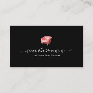 Tarjeta De Visita Mueble Sofá Silla Rojo Negro