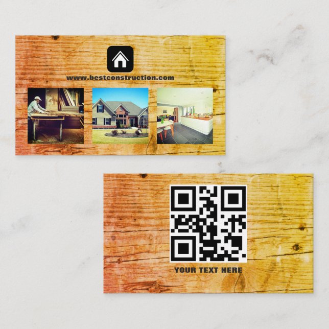 Tarjeta De Visita muebles de construcción de madera de agentes inmob (Anverso / Reverso)