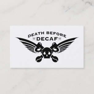 Tarjeta De Visita muerte antes del decaf