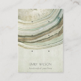 Tarjeta De Visita Muerto Green Aqua Agate Earthy 3 Earring Display