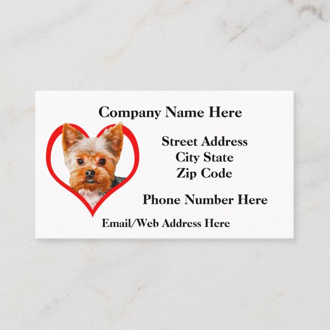 Tarjeta De Visita Muestra 9 de la preparación del mascota (Anverso)