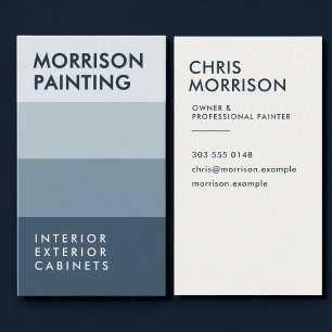 Tarjeta De Visita Muestra de pintura azul pintor decorador