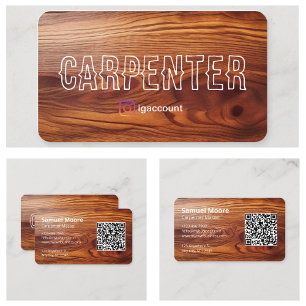 Tarjeta De Visita Muestra única de carpintero