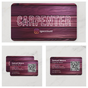Tarjeta De Visita Muestra Única de Carpintero Visitando Rústico