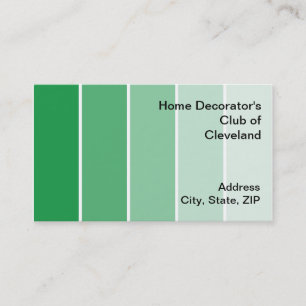 Tarjeta De Visita Muestras de pintura verde brillante