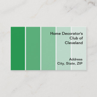 Tarjeta De Visita Muestras de pintura verde brillante