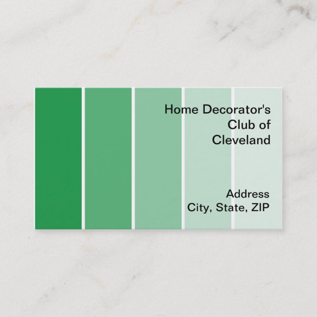 Tarjeta De Visita Muestras de pintura verde brillante (Anverso)