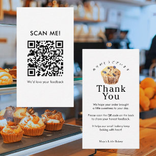 Tarjeta De Visita Muffin de Arándanos Rústico Deja una Reseña Código