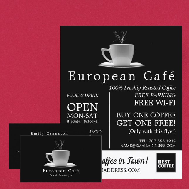 Tarjeta De Visita Mug Blanco, Barista, Café, Café, Café (Subido por el creador)