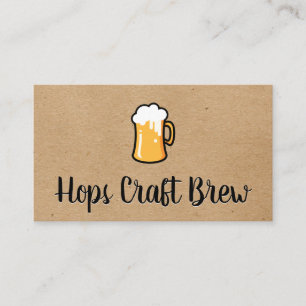 Tarjeta De Visita Mug de Cerveza Frothy   Fondo Marrón Natural