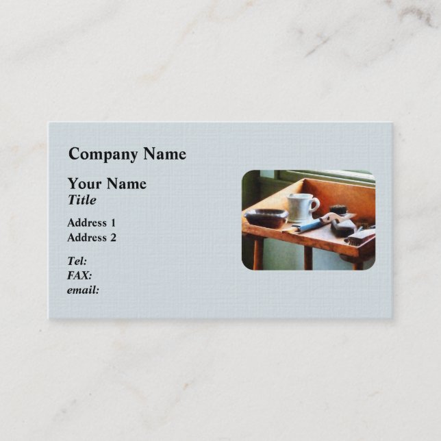 Tarjeta De Visita Mug, Razor y Cepillos (Anverso)