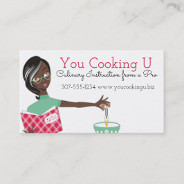 Tarjeta De Visita Mujer afroamericana que cocina el huevo que se