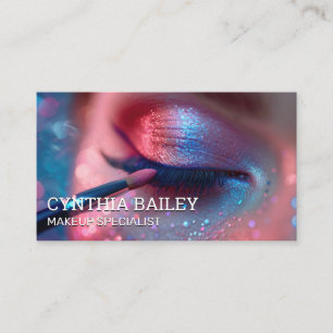 Tarjeta De Visita Mujer Aplicando Maquillaje   Cosméticos de Belleza