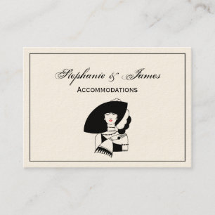 Tarjeta De Visita Mujer Art Deco con guantes de sombrero grande RL