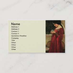 Tarjeta De Visita Mujer Bola de Cristal Pintura de Waterhouse