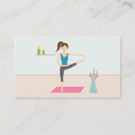 Tarjeta De Visita Mujer bonito Practicando Yoga En Una Sala Elegante