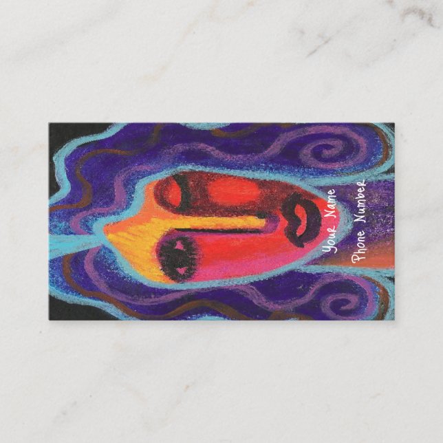 Tarjeta De Visita Mujer con pelo morado (Anverso)