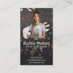 Tarjeta De Visita Mujer con pinceles y pintura