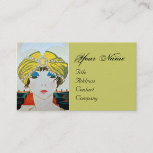 Tarjeta De Visita MUJER CON TURBANTE AMARILLO ORIENTAL / Belleza Mod