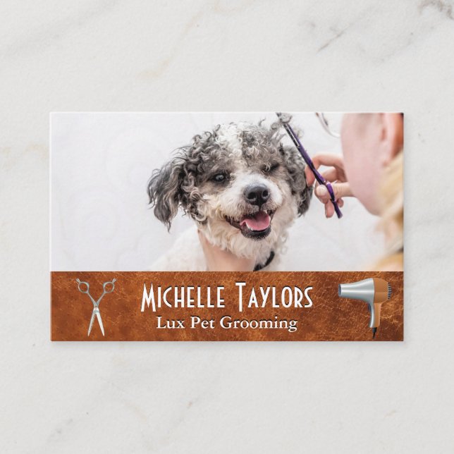 Tarjeta De Visita Mujer cultivando perro (Anverso)