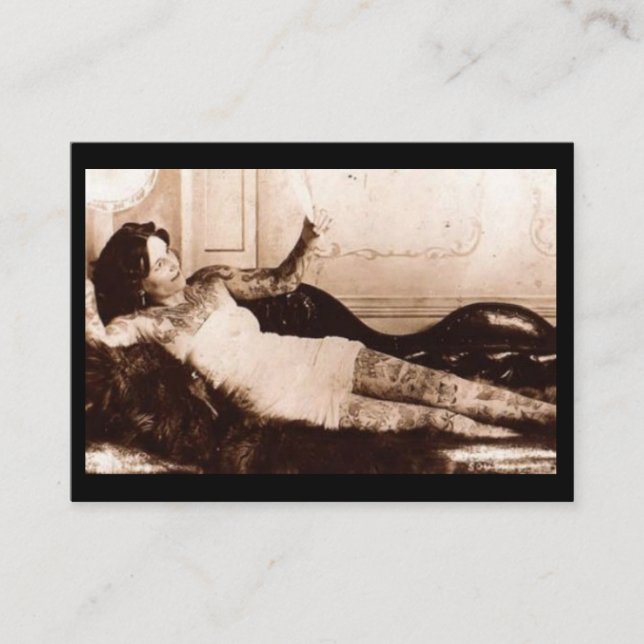 Tarjeta De Visita Mujer de Fin De Siecle Tattooed (Anverso)