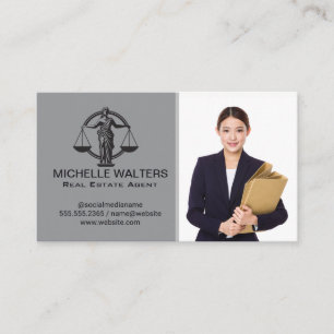 Tarjeta De Visita Mujer de negocios con traje   Abogada   Justicia