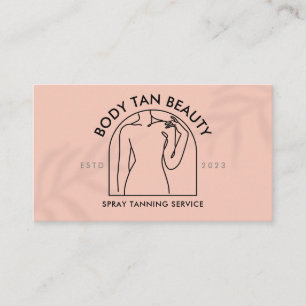 Tarjeta De Visita Mujer de rosa coral tocando hombro ventana spa