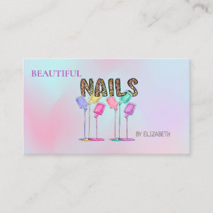 Tarjeta De Visita Mujer de Salón de Uñas Esmalte de Uñas Holográfico