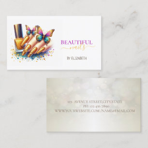 Tarjeta De Visita Mujer de Salón de Uñas Mano Uñas